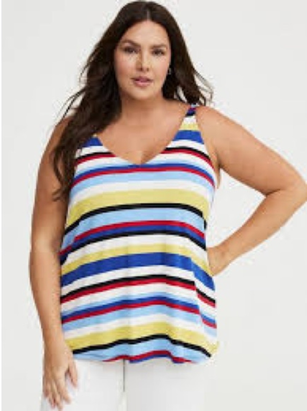 torrid Multicolor Striped V-Neck Tank